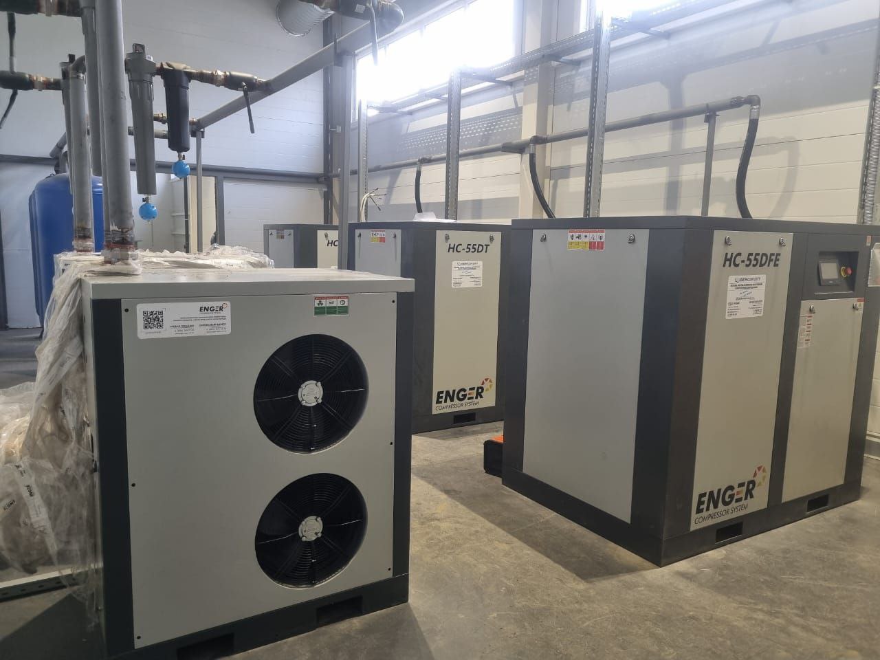 Винтовые компрессоры "Enger" HC-55DT 10 и HC-55DFE 10 для ООО "Троль-Авто"