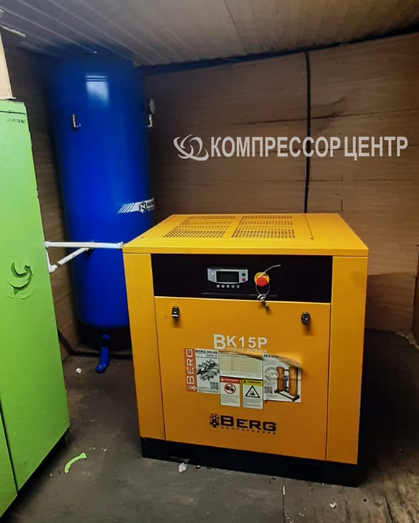 Проект - Винтовой компрессор Berg ВК-15/8 P вертикальный ресивер Remeza РВ 500.11.00